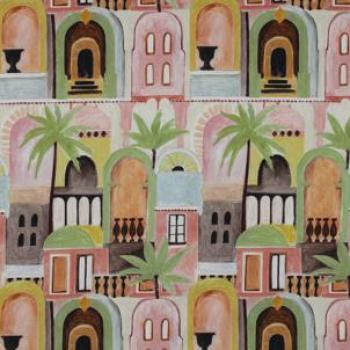 Canvas Tropische Häuser in Rosetönen